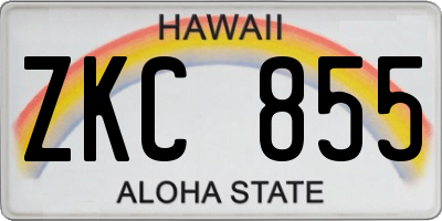 HI license plate ZKC855