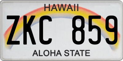 HI license plate ZKC859
