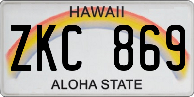 HI license plate ZKC869