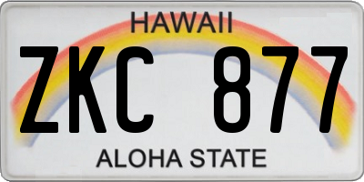 HI license plate ZKC877