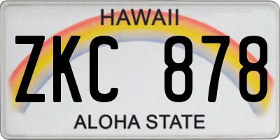 HI license plate ZKC878