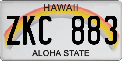 HI license plate ZKC883