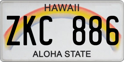 HI license plate ZKC886