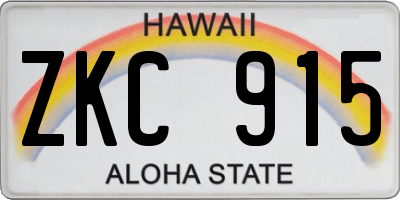 HI license plate ZKC915