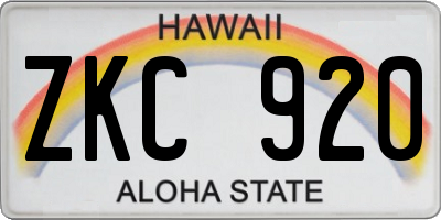 HI license plate ZKC920