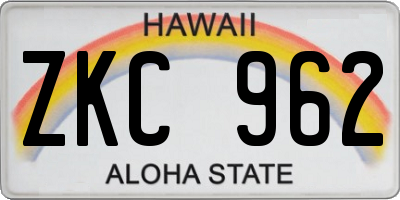 HI license plate ZKC962