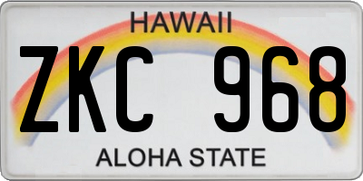 HI license plate ZKC968