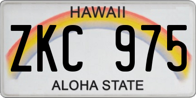 HI license plate ZKC975