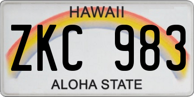 HI license plate ZKC983