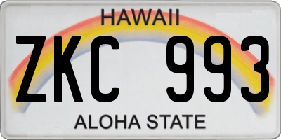 HI license plate ZKC993