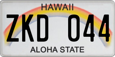 HI license plate ZKD044
