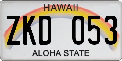 HI license plate ZKD053