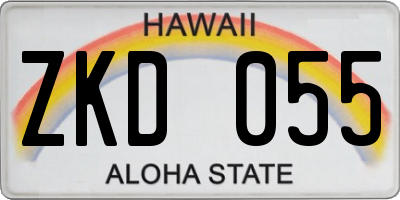 HI license plate ZKD055