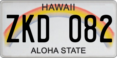 HI license plate ZKD082