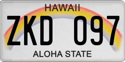 HI license plate ZKD097