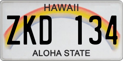 HI license plate ZKD134