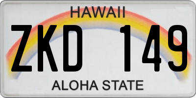 HI license plate ZKD149