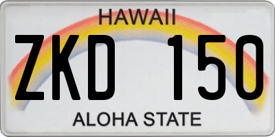 HI license plate ZKD150