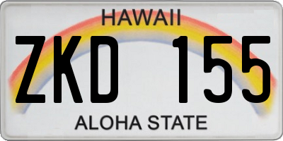 HI license plate ZKD155