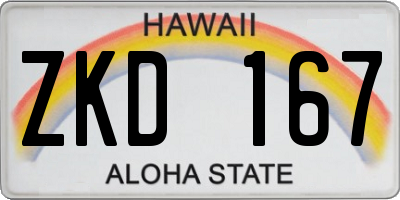 HI license plate ZKD167
