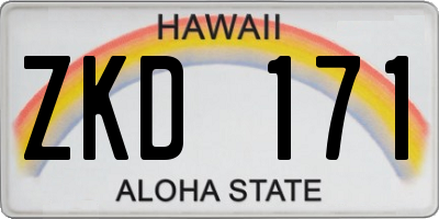 HI license plate ZKD171