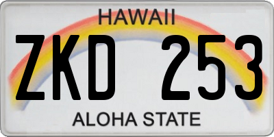 HI license plate ZKD253