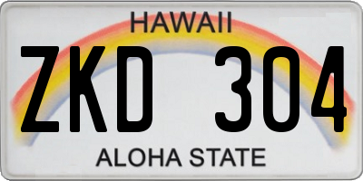 HI license plate ZKD304
