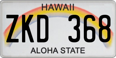 HI license plate ZKD368