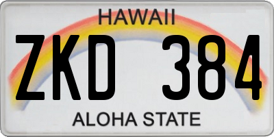 HI license plate ZKD384