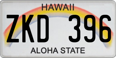 HI license plate ZKD396