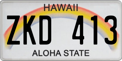 HI license plate ZKD413
