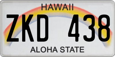 HI license plate ZKD438