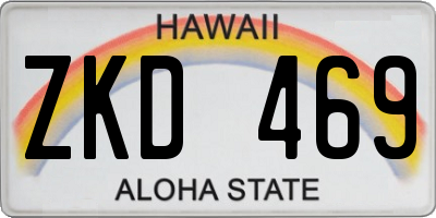 HI license plate ZKD469