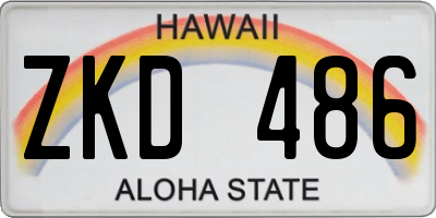 HI license plate ZKD486