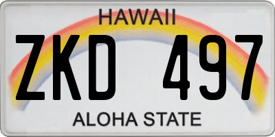 HI license plate ZKD497