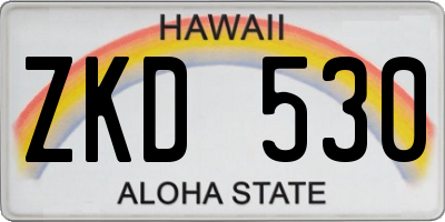 HI license plate ZKD530