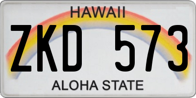 HI license plate ZKD573