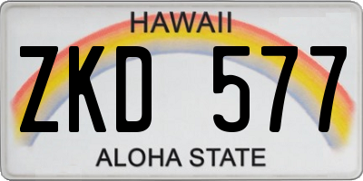 HI license plate ZKD577