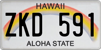 HI license plate ZKD591