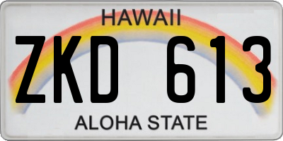 HI license plate ZKD613