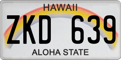 HI license plate ZKD639