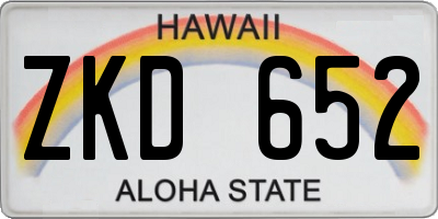 HI license plate ZKD652