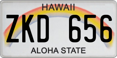 HI license plate ZKD656