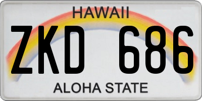 HI license plate ZKD686