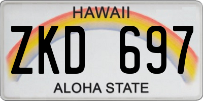 HI license plate ZKD697