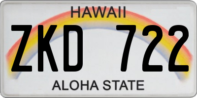 HI license plate ZKD722
