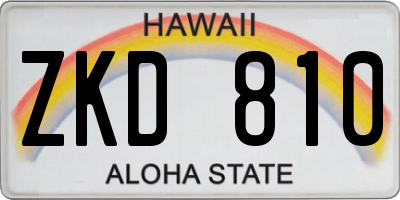 HI license plate ZKD810