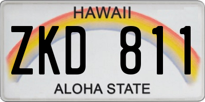 HI license plate ZKD811