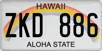 HI license plate ZKD886