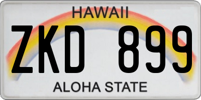 HI license plate ZKD899